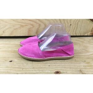 Patricia Green Shoes 8 Pink Suede Shearling Slip On Loafers Flats Spain